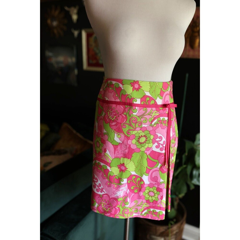 Skirtology Y2K 90s Preppy Bright Retro 70s  Floral print Midi Mini Skirt Size 6